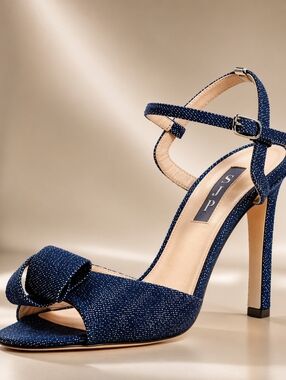 SJP By Sarah Jessica Parker  Denim High-Heel Ankle Strap Sandals
